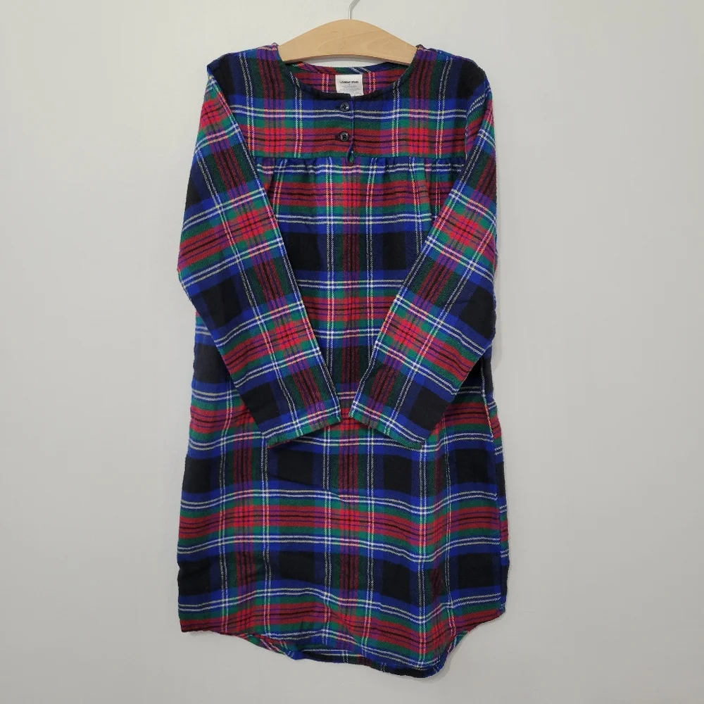 Lot of 2 Lands‎ End Girls Plaid Flannel Nightgowns Size 8 Christmas Festive
